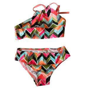 NEW Kanu Surf Girls’ 2 pc Bikini "Ruby" Geometic Swim Suit sz 6